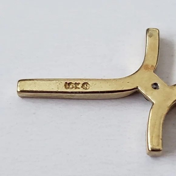 10K Yellow Gold Cross Pendant - Picture 4 of 6